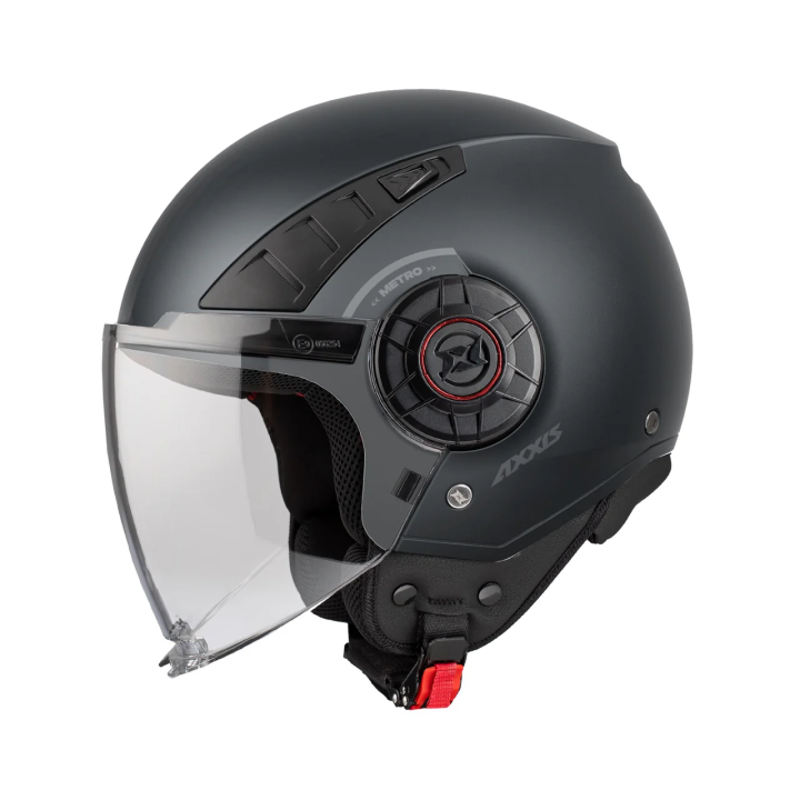 Casca Axxis model Metro S V2 A2 titanium mat (open face) - omologare noua ECE 22.06 - tip viziera: MT-V-26B