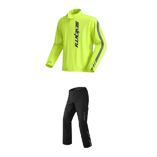 Costum moto ploaie (geaca+pantaloni) Seventy model SD-S5 Monsoon culoare: galben/negru (montare peste echipament)