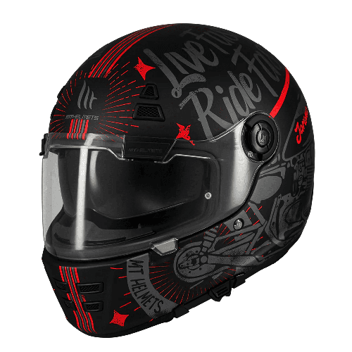 Casca integrala MT Jarama SV Art E5 negru/gri mat - model Retro - Cafe Racer (ochelari soare integrati) - tip viziera: MT-V-32