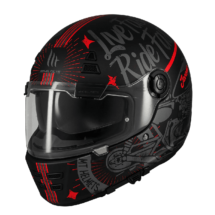 Casca integrala MT Jarama SV Art E5 negru/gri mat - model Retro - Cafe Racer (ochelari soare integrati) - tip viziera: MT-V-32