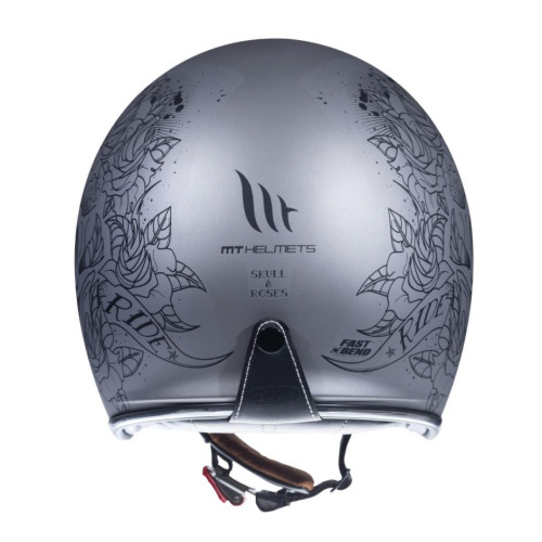 Casca open face motociclete MT Le Mans 2 SV Skull &amp Rose A2 negru/gri mat (ochelari soare integrati) 2