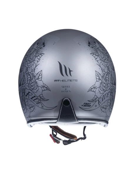 Casca open face motociclete MT Le Mans 2 SV Skull &amp Rose A2 negru/gri mat (ochelari soare integrati)