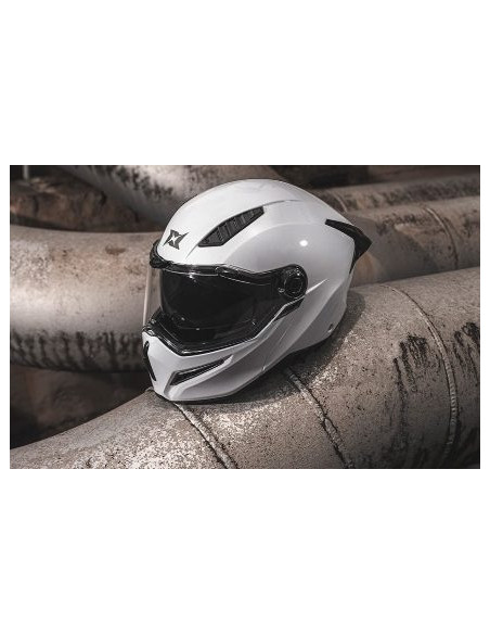 Casca modulabila (flip-up) Axxis GhostFighter SV A0 alb lucios (ochelari soare integrati) Pinlock Ready – tip viziera: MT-V-36