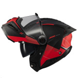 Casca modulabila (flip-up) Axxis GhostFighter SV Maniac B5 negru/rosu mat (ochelari soare integrati) Pinlock Ready – tip viziera