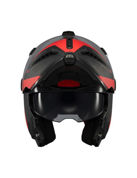 Casca modulabila (flip-up) Axxis GhostFighter SV Maniac B5 negru/rosu mat (ochelari soare integrati) Pinlock Ready – tip viziera