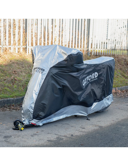 Husa scutere-motociclete exterior Oxford Aquatex (gri-negru) - marime: M - waterproof