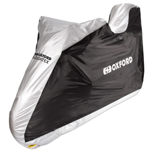 Husa scutere-motociclete exterior Oxford Aquatex gri-negru marime XL waterproof pentru modele echipate parbriz cutie