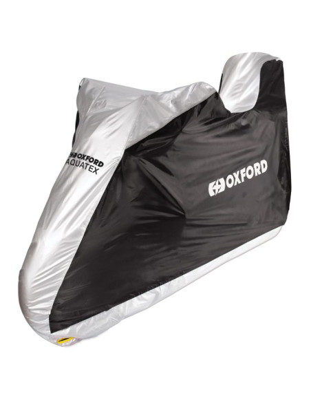 Husa scutere-motociclete exterior Oxford Aquatex gri-negru marime XL waterproof pentru modele echipate parbriz cutie