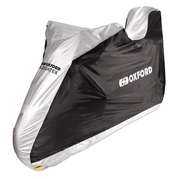 Husa scutere-motociclete exterior Oxford Aquatex gri-negru marime XL waterproof pentru modele echipate parbriz cutie