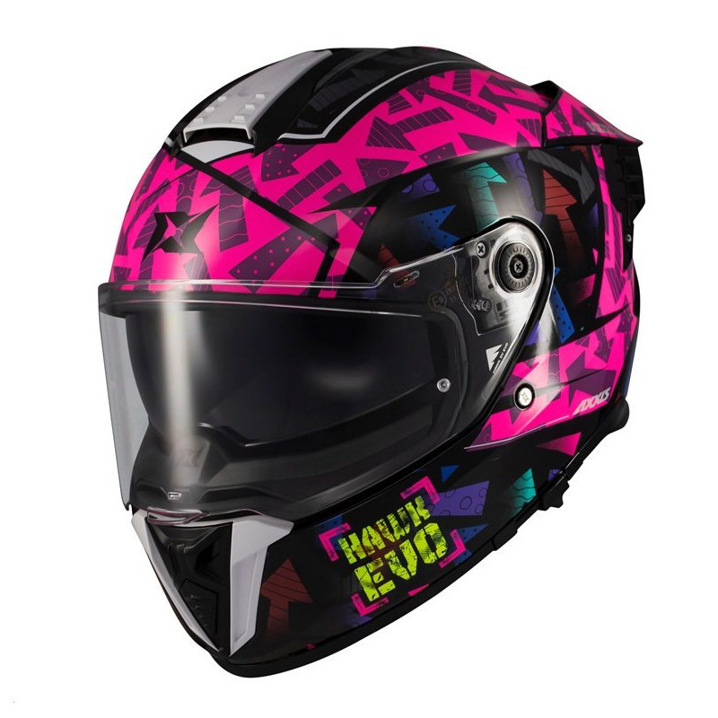 Casca integrala Axxis Hawk Evo SV Sketchbook B8 roz (fuchsia) lucios (ochelari soare integrati) - tip viziera: MT-V-31