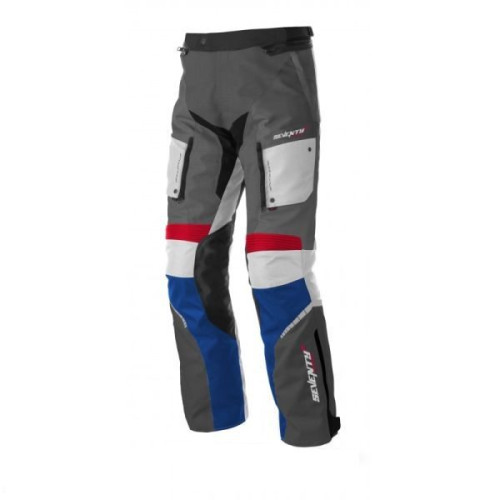 Pantaloni motociclete Touring unisex Seventy vara/iarna model SD-PT3 culoare: gri/rosu/albastru