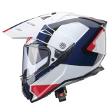 Casca adventure/off road Caberg model Tanami SV Scram H7 alb/rosu/albastru lucios Pinlock ready - lentila Pinlock inclusa