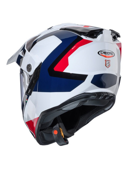 Casca adventure/off road Caberg model Tanami SV Scram H7 alb/rosu/albastru lucios Pinlock ready - lentila Pinlock inclusa