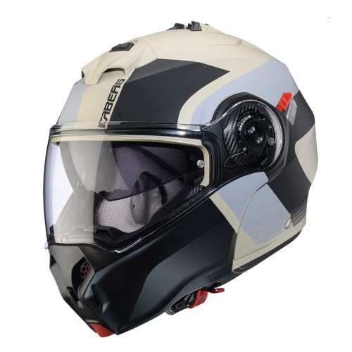 Casca modulabila (flip-up) Caberg model Duke Evo SV Indy P8 sand (nisipiu)/negru/gri mat Pinlock ready - lentila Pinlock inclusa