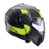 Casca modulabila (flip-up) Caberg model Duke Evo SV Indy L1 gun metal (titanium)/galben fluor/negru mat Pinlock ready - lentila 