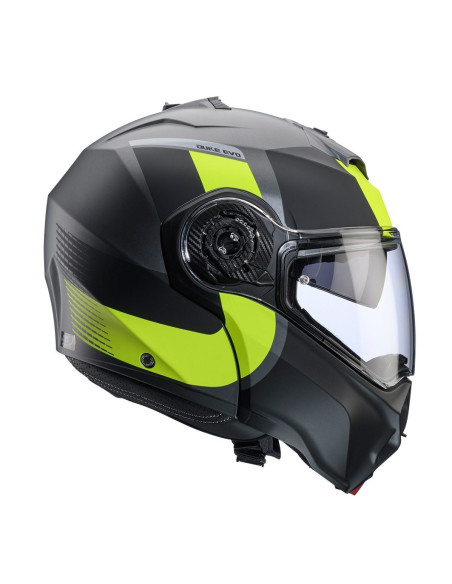 Casca modulabila (flip-up) Caberg model Duke Evo SV Indy L1 gun metal (titanium)/galben fluor/negru mat Pinlock ready - lentila 