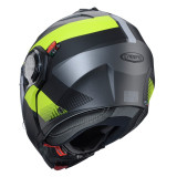 Casca modulabila (flip-up) Caberg model Duke Evo SV Indy L1 gun metal (titanium)/galben fluor/negru mat Pinlock ready - lentila 