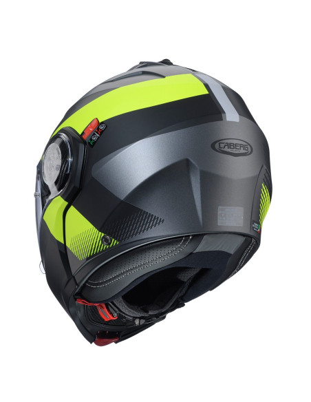 Casca modulabila (flip-up) Caberg model Duke Evo SV Indy L1 gun metal (titanium)/galben fluor/negru mat Pinlock ready - lentila 