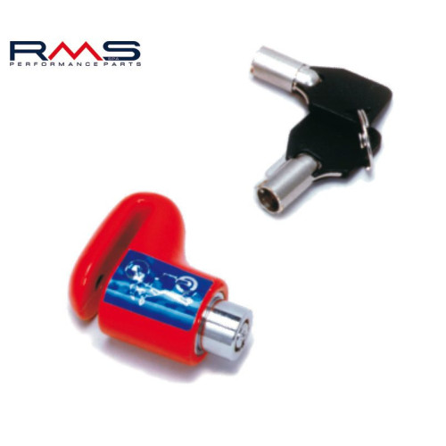 Lacat antifurt blocare disc frana RMS MICRO DISC LOCK - culoare: rosu (diametru PIN blocare disc: 6 mm)