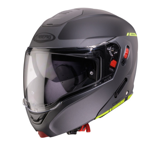 Casca modulabila (flip-up) Caberg model Horus X Ray L6 negru/gri/galben fluor mat Pinlock ready - lentila Pinlock inclusa