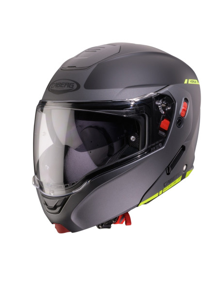 Casca modulabila (flip-up) Caberg model Horus X Ray L6 negru/gri/galben fluor mat Pinlock ready - lentila Pinlock inclusa