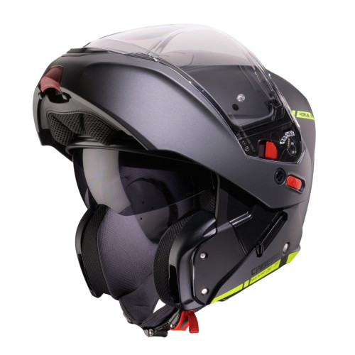 Casca modulabila (flip-up) Caberg model Horus X Ray L6 negru/gri/galben fluor mat Pinlock ready - lentila Pinlock inclusa 2