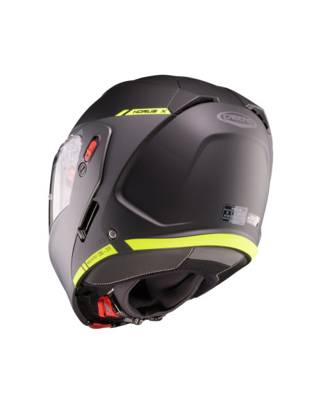 Casca modulabila (flip-up) Caberg model Horus X Ray L6 negru/gri/galben fluor mat Pinlock ready - lentila Pinlock inclusa