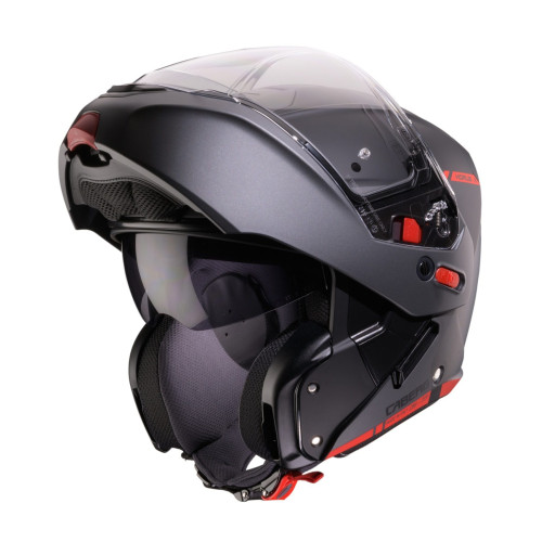Casca modulabila (flip-up) Caberg model Horus X Ray L7 negru/gri/rosu fluor mat Pinlock ready - lentila Pinlock inclusa 2