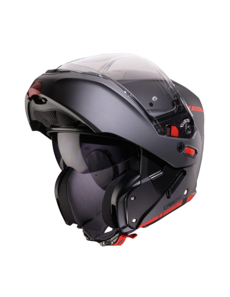 Casca modulabila (flip-up) Caberg model Horus X Ray L7 negru/gri/rosu fluor mat Pinlock ready - lentila Pinlock inclusa
