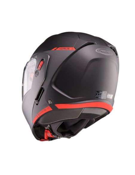 Casca modulabila (flip-up) Caberg model Horus X Ray L7 negru/gri/rosu fluor mat Pinlock ready - lentila Pinlock inclusa