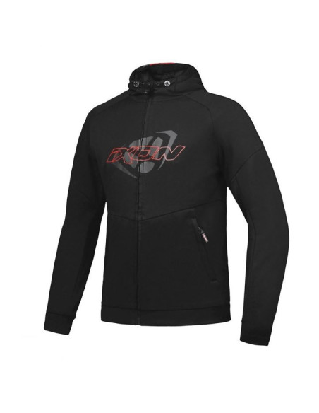 Geaca (hanorac tip hoodie) motociclete barbati Urban Ixon vara model Touchdown culoare: negru/rosu