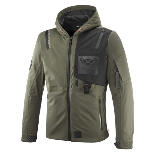 Geaca (jacheta) motociclete barbati Touring/Adventure/Urban Ixon Mid-Season model M-Quarter MS culoare: khaki/negru (geaca lamin