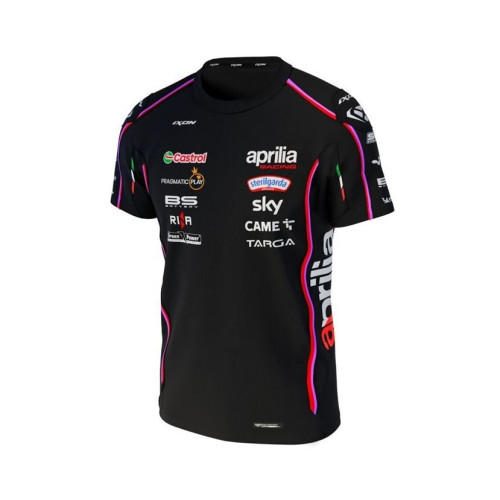Tricou barbati Ixon model TS1 Aprilia 25 MS culoare: negru/rosu neon