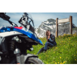 Geaca (jacheta) motociclete femei Touring/Adventure Ixon All season/vara model Odin LS culoare: navy (albastru)/negru/rosu