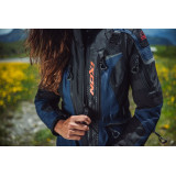 Geaca (jacheta) motociclete femei Touring/Adventure Ixon All season/vara model Odin LS culoare: navy (albastru)/negru/rosu