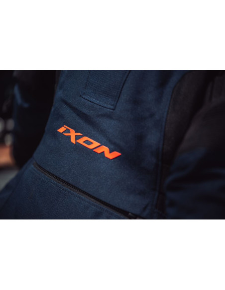 Geaca (jacheta) motociclete femei Touring/Adventure Ixon All season/vara model Odin LS culoare: navy (albastru)/negru/rosu