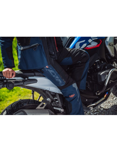 Pantaloni motociclete femei Touring/Adventure Ixon All season/vara model Odin LS culoare: navy (albastru)/negru/rosu