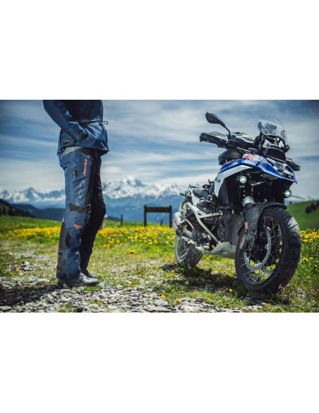 Pantaloni motociclete femei Touring/Adventure Ixon All season/vara model Odin LS culoare: navy (albastru)/negru/rosu