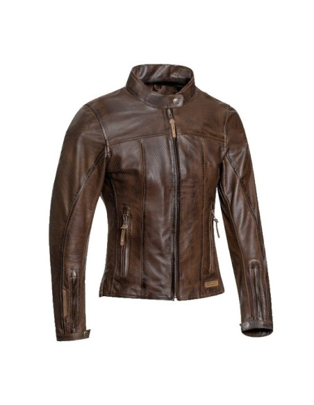 Geaca (jacheta) motociclete femei piele Urban/Heritage Ixon vara model Crank Air LS culoare: maro
