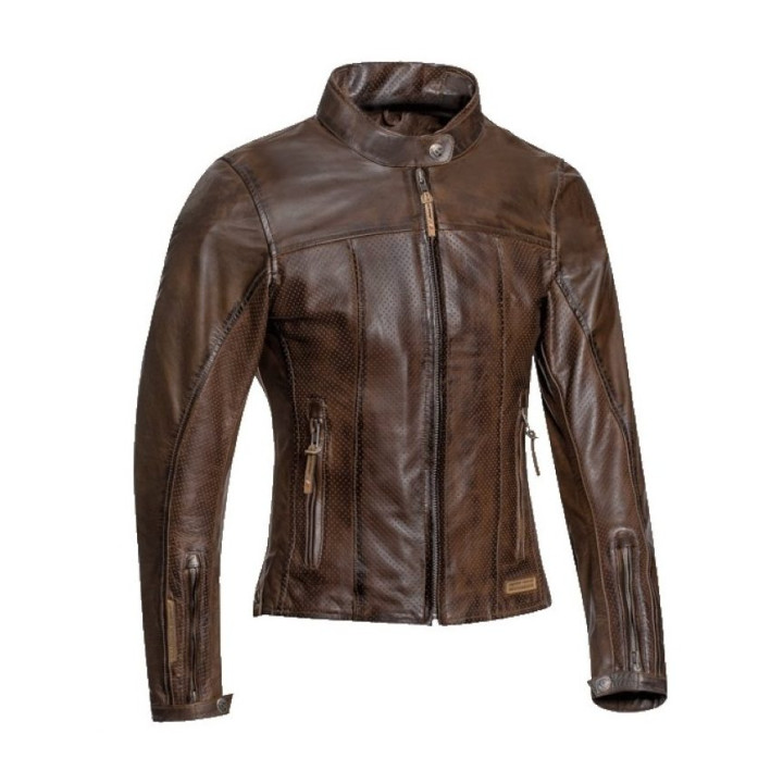 Geaca (jacheta) motociclete femei piele Urban/Heritage Ixon vara model Crank Air LS culoare: maro