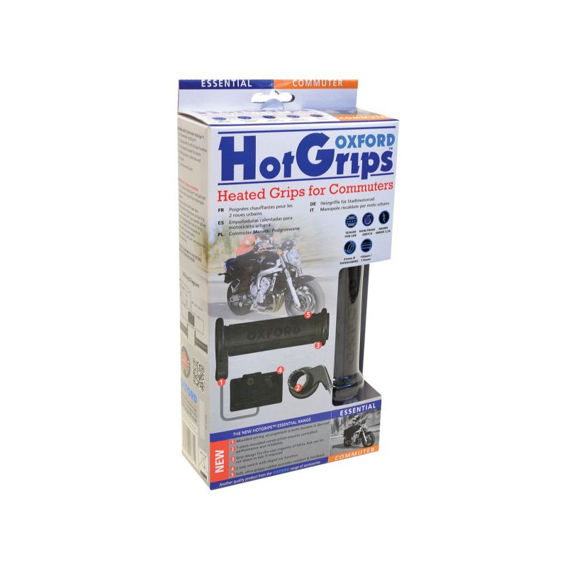 Set mansoane incalzite universale - culoare: negru (motociclete scutere) (lungime: 125 mm - pentru ghidon de 22 mm) Oxford