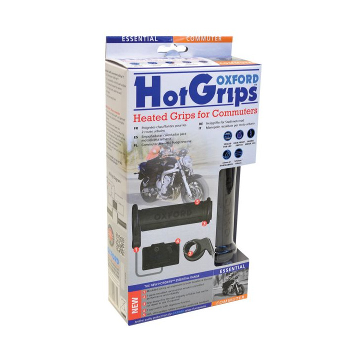 Set mansoane incalzite universale - culoare: negru (motociclete scutere) (lungime: 125 mm - pentru ghidon de 22 mm) Oxford