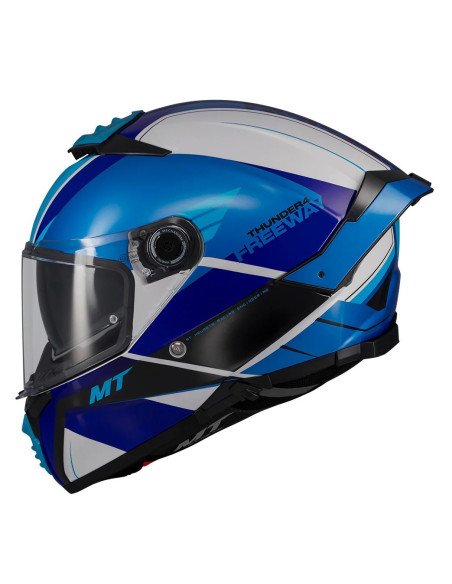 Casca integrala MT Thunder 4 SV Freeway A17 albastru lucios (ochelari soare integrati) - tip viziera: MT-V-28B