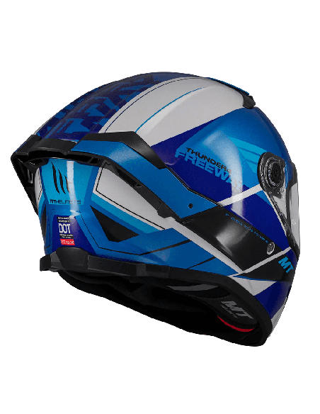 Casca integrala MT Thunder 4 SV Freeway A17 albastru lucios (ochelari soare integrati) - tip viziera: MT-V-28B