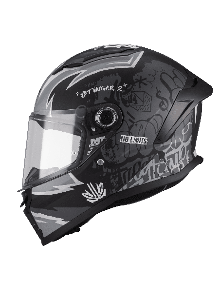 Casca integrala MT Stinger 2 Kids Tagger B2 negru mat - tip viziera: MT-V-28B - casca de copii
