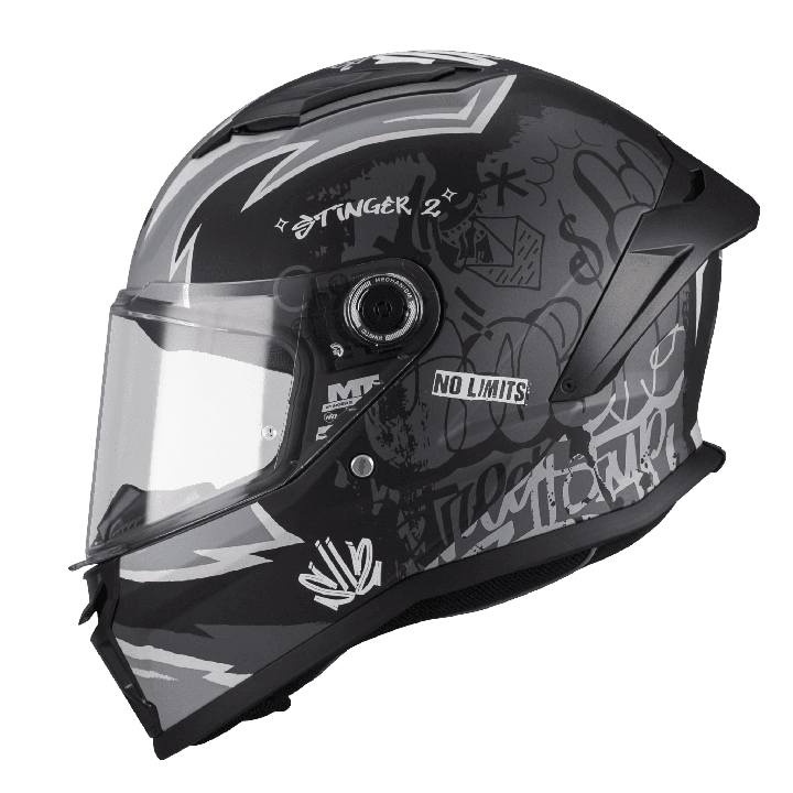 Casca integrala MT Stinger 2 Kids Tagger B2 negru mat - tip viziera: MT-V-28B - casca de copii