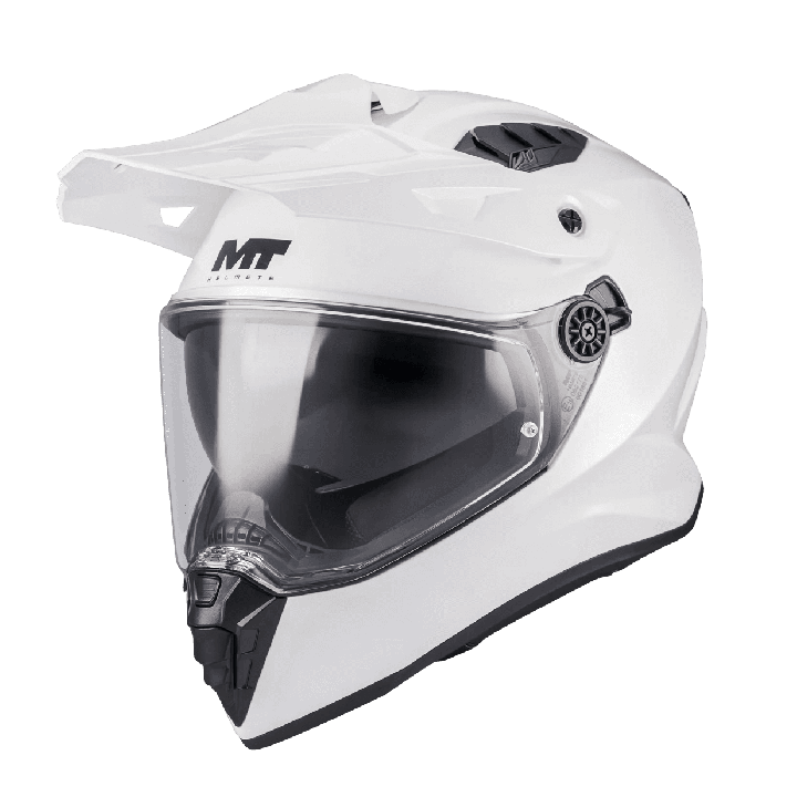 Casca touring/adventure MT model Track SV Pure A0 alb lucios – tip viziera: HS 12
