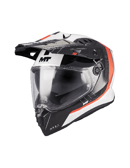 Casca touring/adventure MT model Track SV Nomad A15 negru/alb/rosu lucios – tip viziera: HS 12
