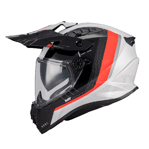 Casca touring/adventure MT model Track SV Nomad A15 negru/alb/rosu lucios – tip viziera: HS 12 2
