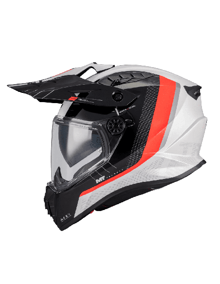 Casca touring/adventure MT model Track SV Nomad A15 negru/alb/rosu lucios – tip viziera: HS 12